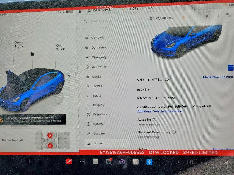 2023 Tesla Model 3 მანქანა იყიდება აუქციონზე, vin: 5YJ3E1EA5PF605553, აუქციონის ნომერი: 76173735