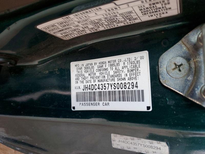 Продажа на аукционе авто 2000 Acura Integra, vin: JH4DC4357YS008294, номер лота: 77596835