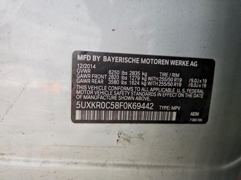 75271555 :رقم المزاد ، 5UXKR0C58F0K69442 vin ، 2015 Bmw X5 مزاد بيع