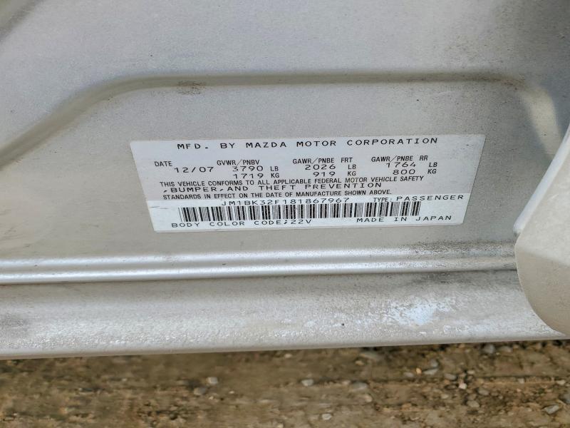 Aukcja sprzedaży 2008 Mazda 3, vin: JM1BK32F181867967, numer aukcji: 75878595