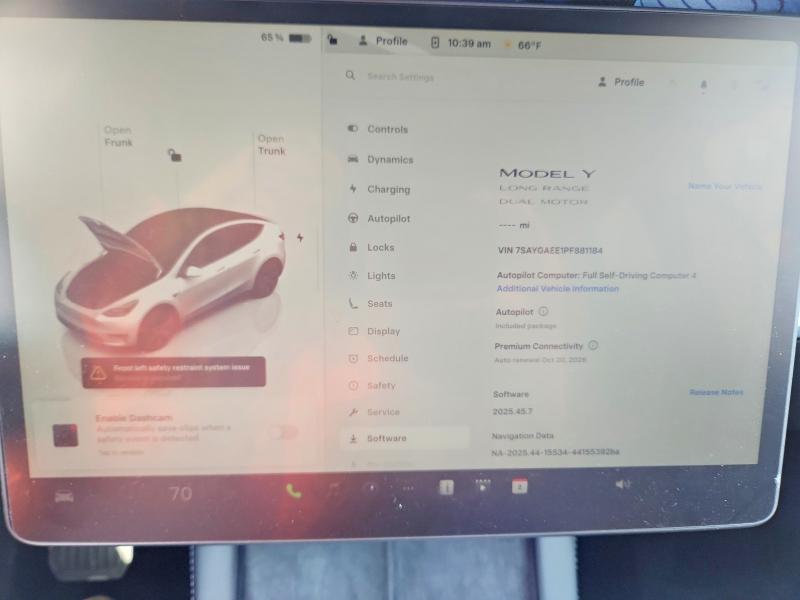 75072005 :رقم المزاد ، 7SAYGAEE1PF881184 vin ، 2023 Tesla Model Y مزاد بيع