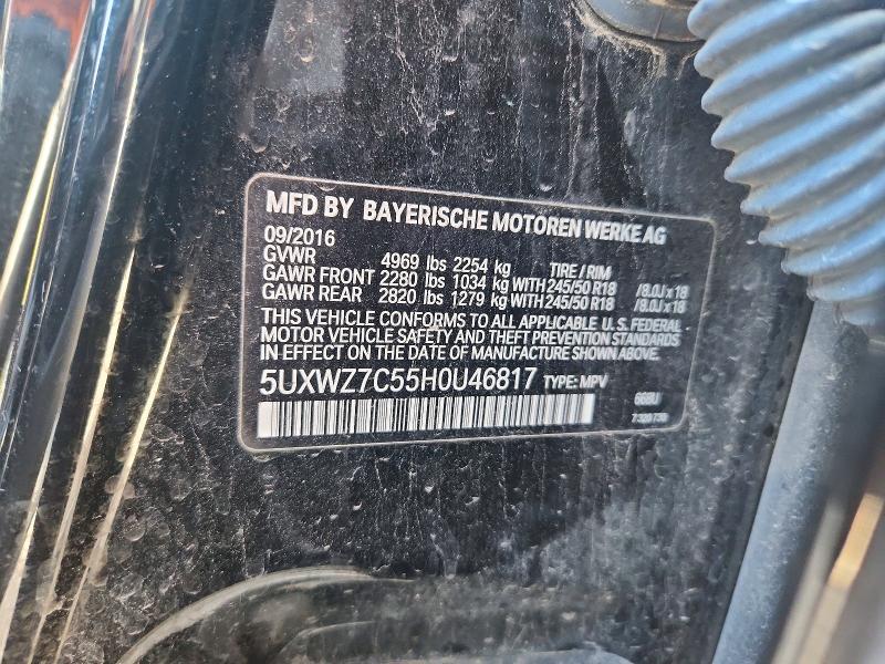 Продаж на аукціоні авто 2017 Bmw X3, vin: 5UXWZ7C55H0U46817, номер лоту: 75658515