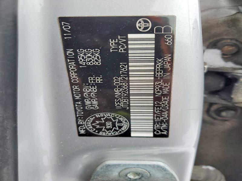 Aukcja sprzedaży 2008 Toyota Yaris, vin: JTDBT923681217621, numer aukcji: 76323015
