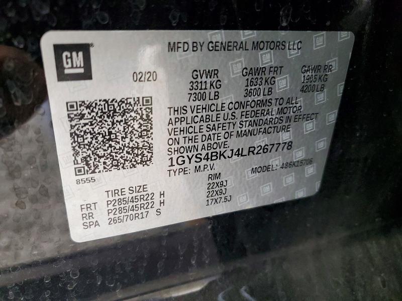 Продаж на аукціоні авто 2020 Cadillac Escalade, vin: 1GYS4BKJ4LR267778, номер лоту: 77714895