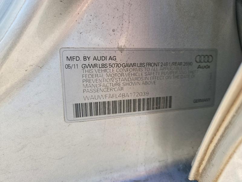 Aukcja sprzedaży 2011 Audi A4, vin: WAUWFAFL4BA172039, numer aukcji: 75935345