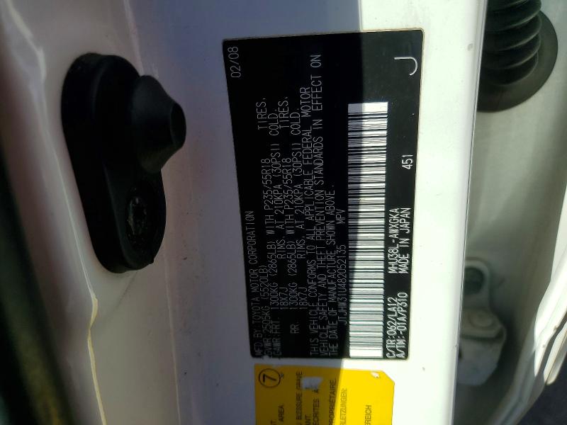 77428125 :رقم المزاد ، JTJHW31U482052135 vin ، 2008 Lexus Rx مزاد بيع