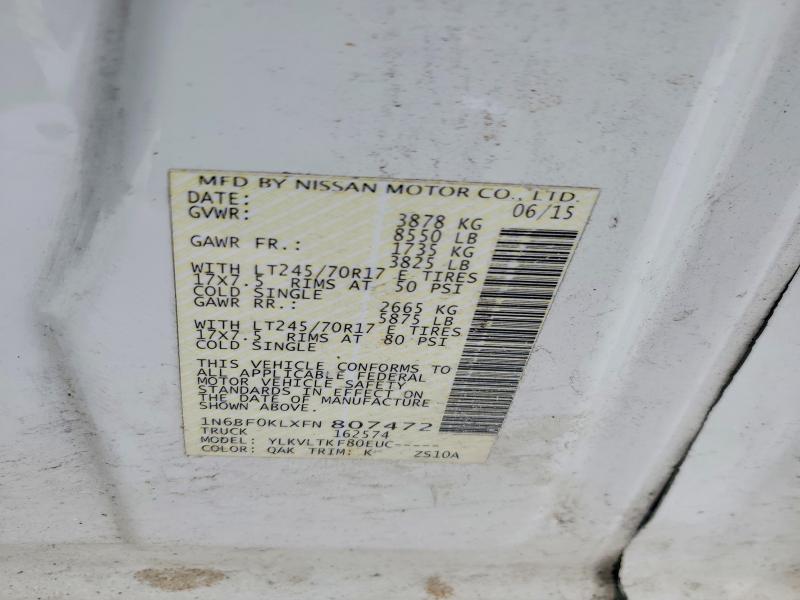 Продажа на аукционе авто 2015 Nissan Nv, vin: 1N6BF0KLXFN807472, номер лота: 41815196