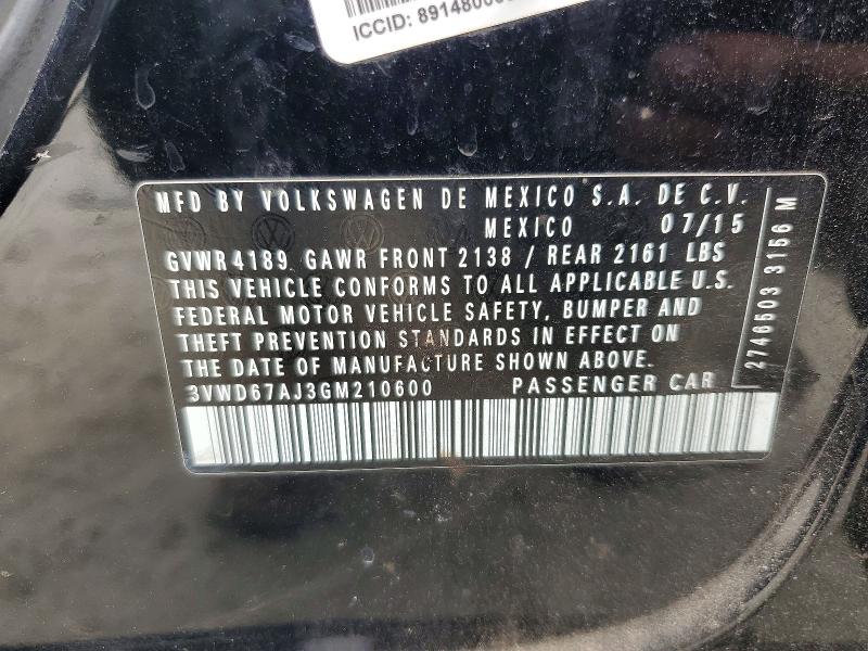 Продаж на аукціоні авто 2016 Volkswagen Jetta, vin: 3VWD67AJ3GM210600, номер лоту: 78695145