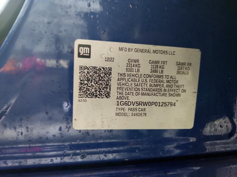 Продажа на аукционе авто 2023 Cadillac Ct5-v, vin: 1G6DV5RW0P0125794, номер лота: 78829155