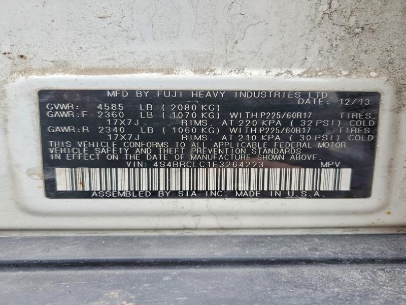 75849665 :رقم المزاد ، 4S4BRCLC1E3264223 vin ، 2014 Subaru Outback مزاد بيع