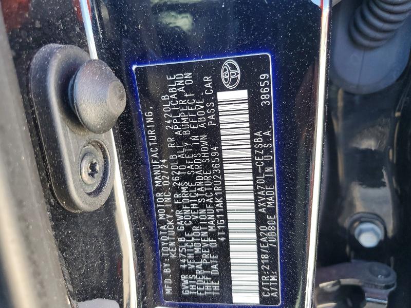 Aukcja sprzedaży 2024 Toyota Camry, vin: 4T1G11AK1RU236594, numer aukcji: 77265975