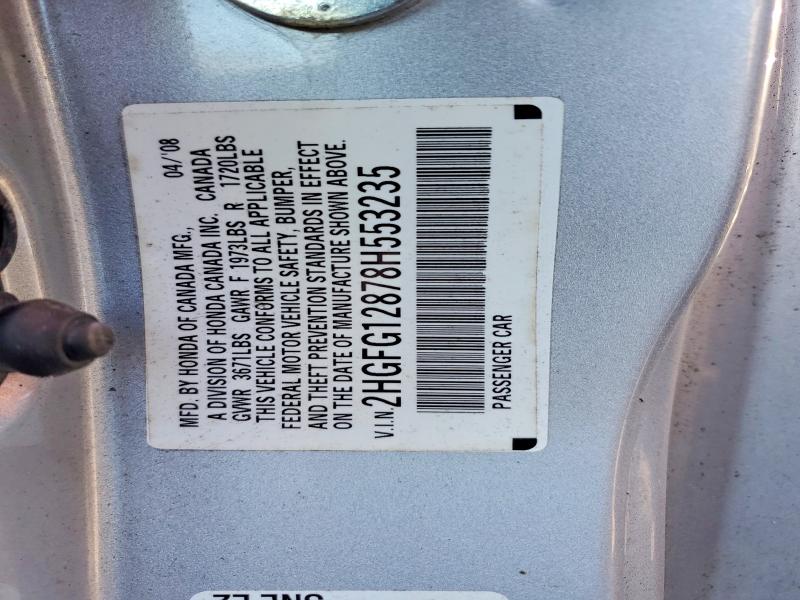 Продаж на аукціоні авто 2008 Honda Civic, vin: 2HGFG12878H553235, номер лоту: 78988195