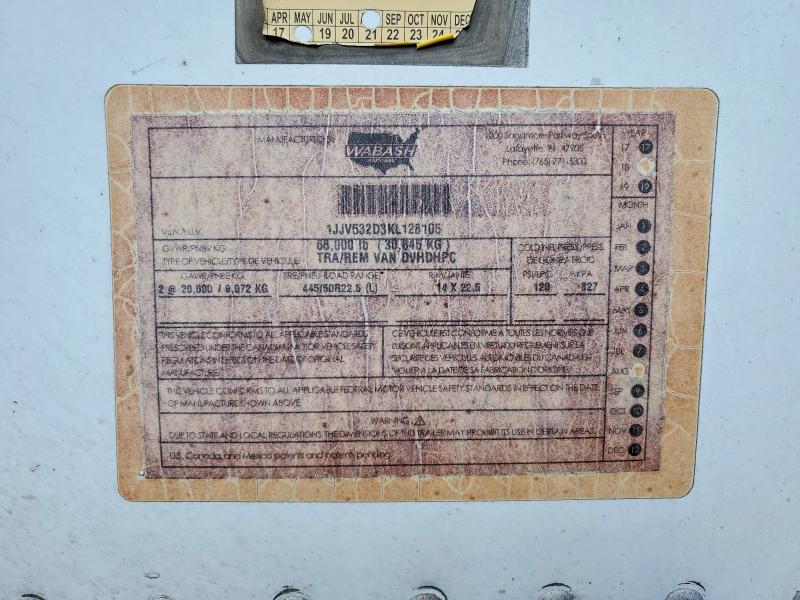 Aukcja sprzedaży 2019 Wabash Unknown, vin: 1JJV532D3KL128105, numer aukcji: 77527745