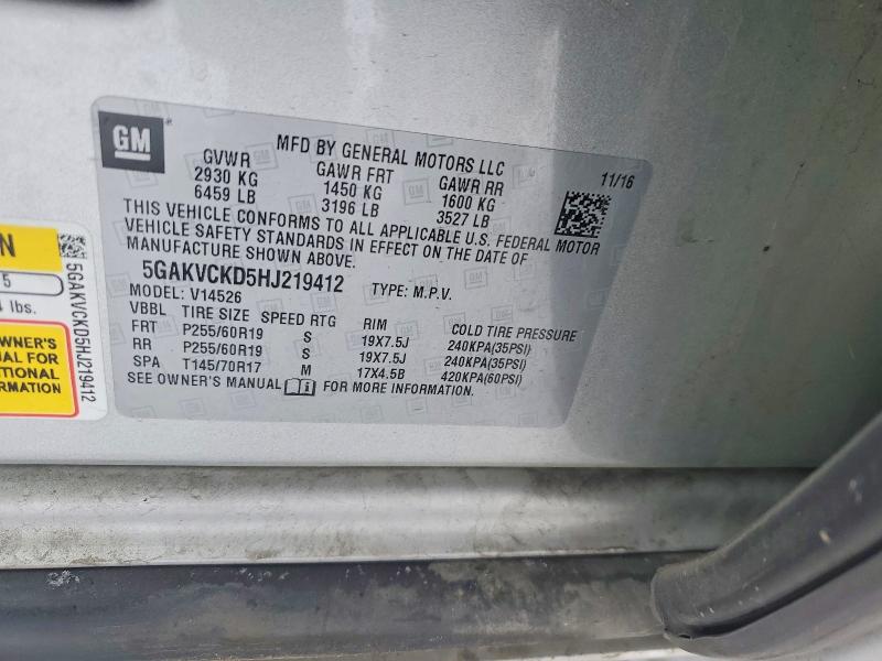 Aukcja sprzedaży 2017 Buick Enclave, vin: 5GAKVCKD5HJ219412, numer aukcji: 78336045