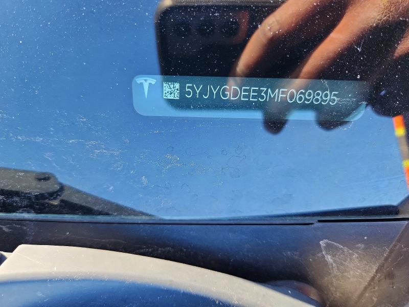 Продажа на аукционе авто 2021 Tesla Model Y, vin: 5YJYGDEE3MF069895, номер лота: 75678745