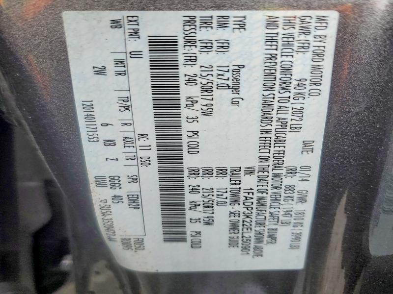2014 Ford Focus მანქანა იყიდება აუქციონზე, vin: 1FADP3K22EL250901, აუქციონის ნომერი: 77586405