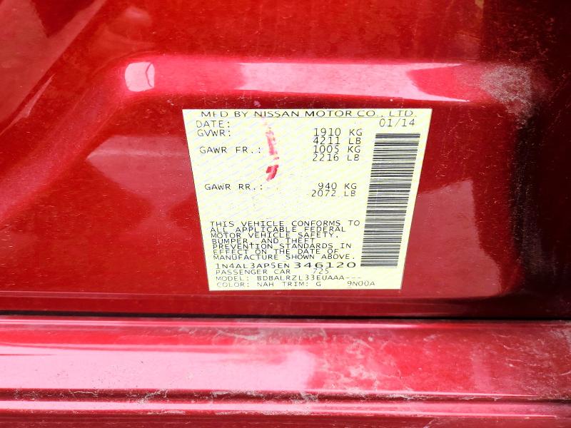 Продаж на аукціоні авто 2014 Nissan Altima 2.5, vin: 1N4AL3AP5EN346120, номер лоту: 76761925