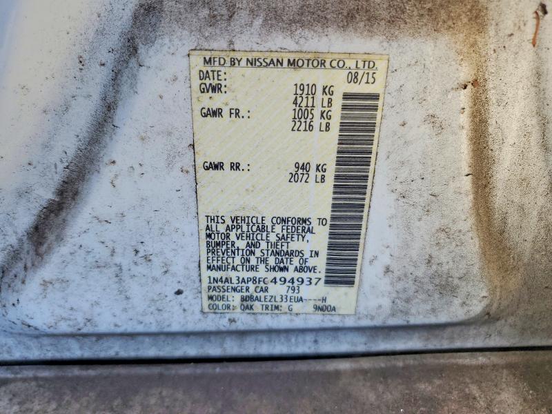 75661335 :رقم المزاد ، 1N4AL3AP8FC494937 vin ، 2015 Nissan Altima مزاد بيع