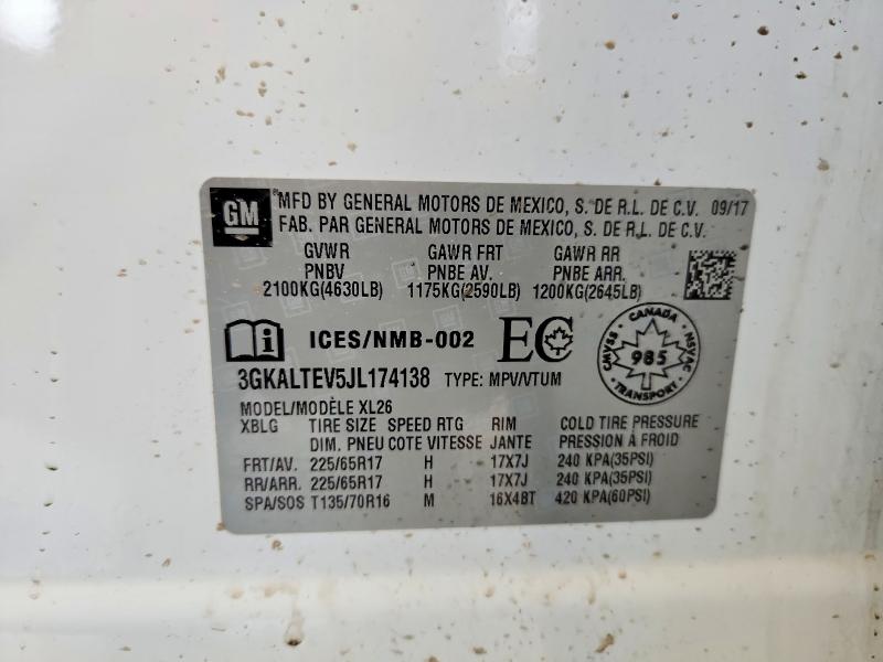75798425 :رقم المزاد ، 3GKALTEV5JL174138 vin ، 2018 Gmc Terrain مزاد بيع