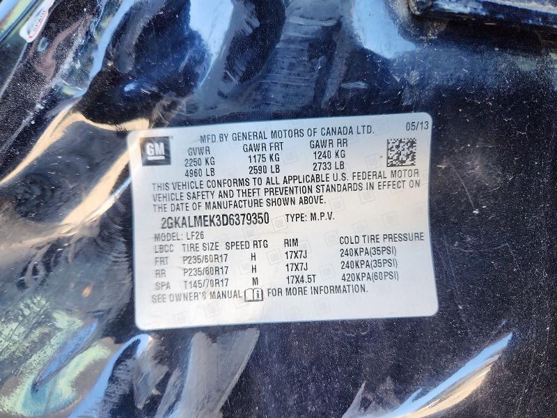 78612515 :رقم المزاد ، 2GKALMEK3D6379350 vin ، 2013 Gmc Terrain مزاد بيع