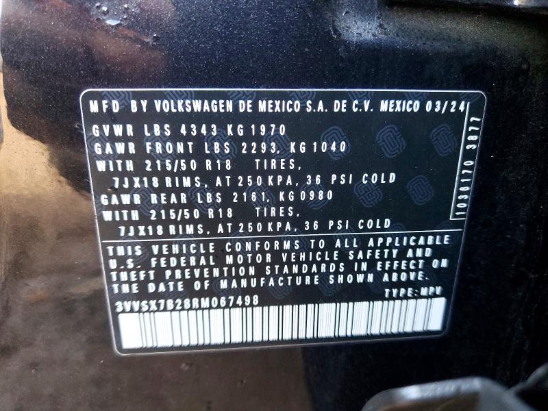 Продаж на аукціоні авто 2024 Volkswagen Taos, vin: 3VVSX7B28RM067498, номер лоту: 75674575