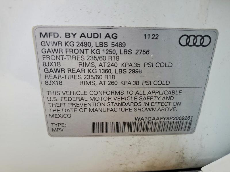 Продажа на аукционе авто 2023 Audi Q5, vin: WA1GAAFY9P2069261, номер лота: 78641025
