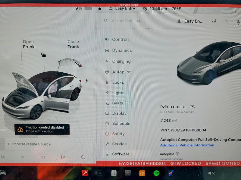 Продаж на аукціоні авто 2025 Tesla Model 3, vin: 5YJ3E1EA1SF068804, номер лоту: 78868805