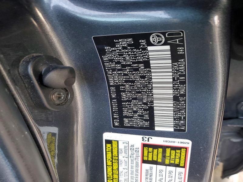 75612205 :رقم المزاد ، 2T1BU4EE4AC270879 vin ، 2010 Toyota Corolla مزاد بيع