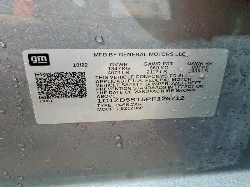 2023 Chevrolet Malibu მანქანა იყიდება აუქციონზე, vin: 1G1ZD5ST5PF126712, აუქციონის ნომერი: 76993485