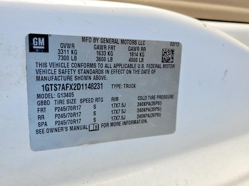 2013 Gmc Savana მანქანა იყიდება აუქციონზე, vin: 1GTS7AFX2D1148231, აუქციონის ნომერი: 78668515