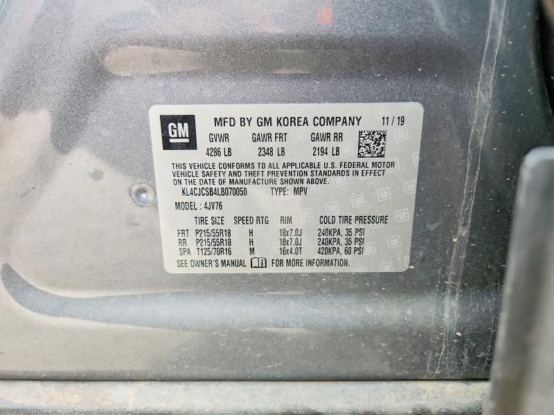77188625 :رقم المزاد ، KL4CJCSB4LB070050 vin ، 2020 Buick Encore مزاد بيع