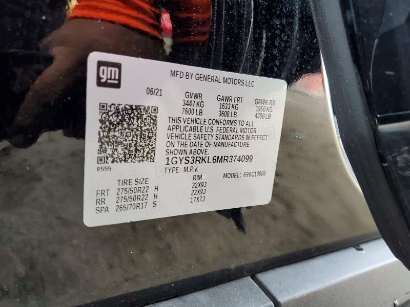 Продажа на аукционе авто 2021 Cadillac Escalade, vin: 1GYS3RKL6MR374099, номер лота: 76345305