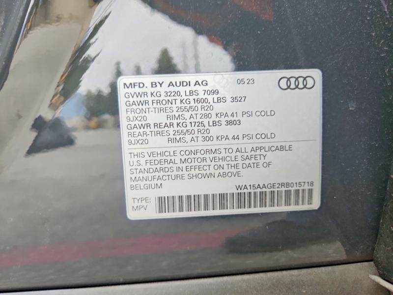Aukcja sprzedaży 2024 Audi Q8 E-tron, vin: WA15AAGE2RB015718, numer aukcji: 76760105