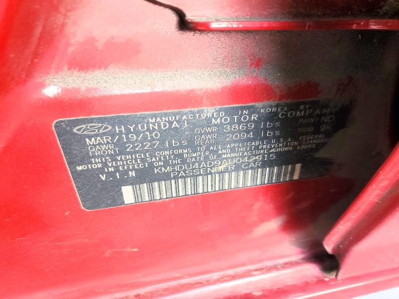 Продаж на аукціоні авто 2010 Hyundai Elantra, vin: KMHDU4AD9AU042915, номер лоту: 77230235