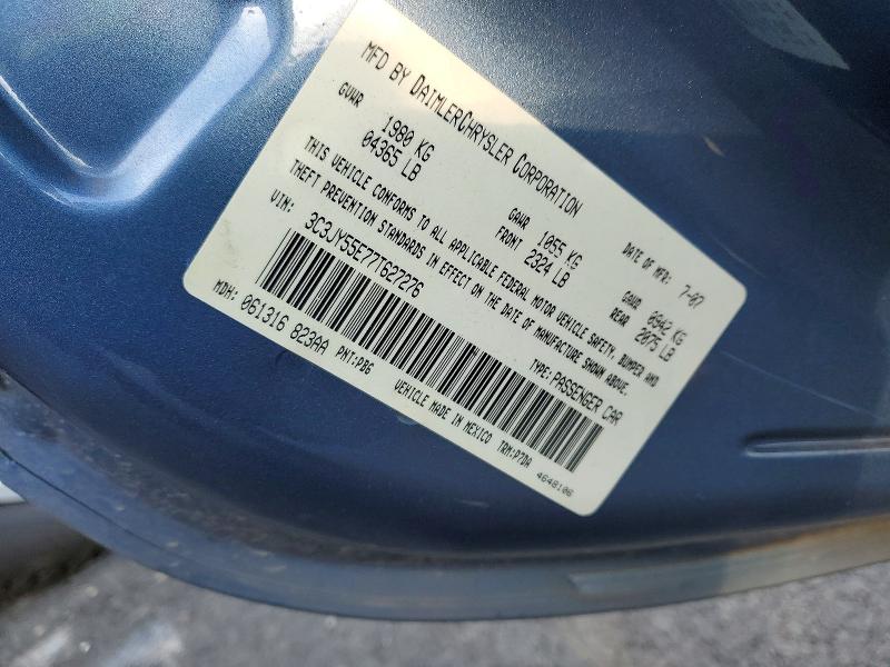 76275215 :رقم المزاد ، 3C3JY55E77T627276 vin ، 2007 Chrysler Pt Cruiser مزاد بيع