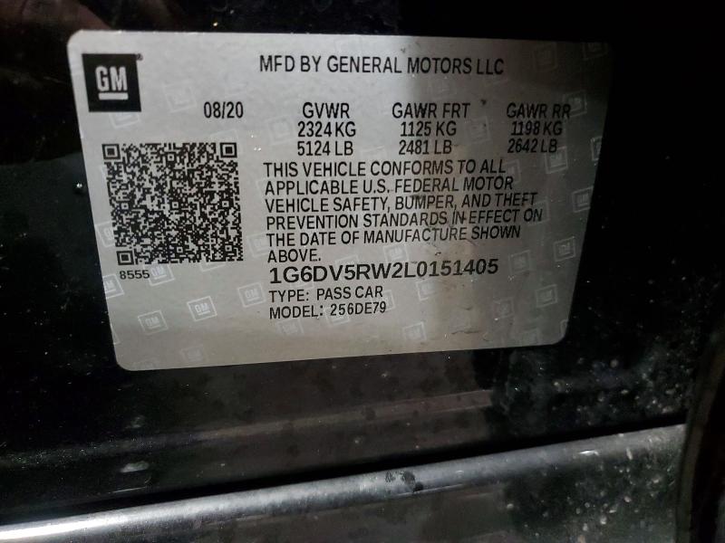 2020 Cadillac Ct5-v მანქანა იყიდება აუქციონზე, vin: 1G6DV5RW2L0151405, აუქციონის ნომერი: 77500055
