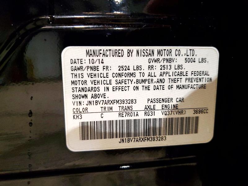 76330525 :رقم المزاد ، JN1BV7ARXFM393283 vin ، 2015 Infiniti Q50 مزاد بيع