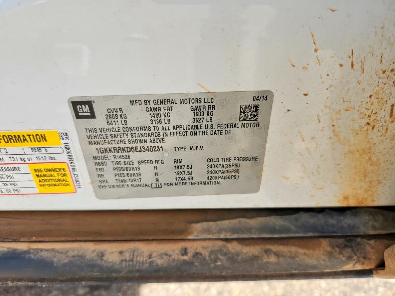2014 Gmc Acadia მანქანა იყიდება აუქციონზე, vin: 1GKKRRKD6EJ340231, აუქციონის ნომერი: 78063375