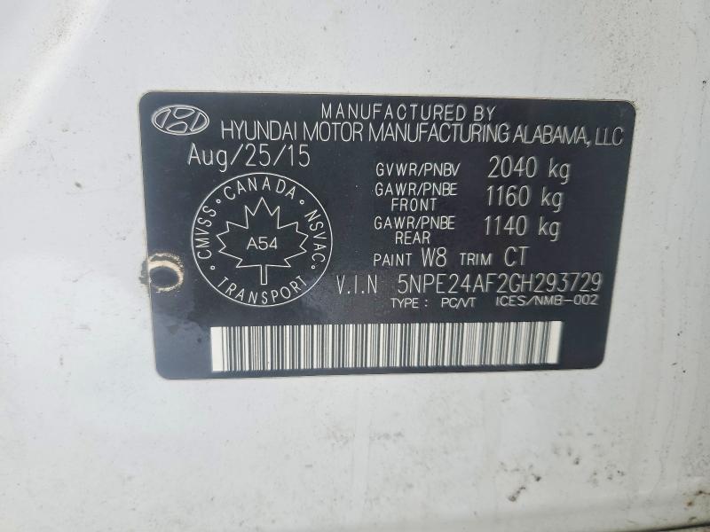 Aukcja sprzedaży 2016 Hyundai Sonata, vin: 5NPE24AF2GH293729, numer aukcji: 77480015