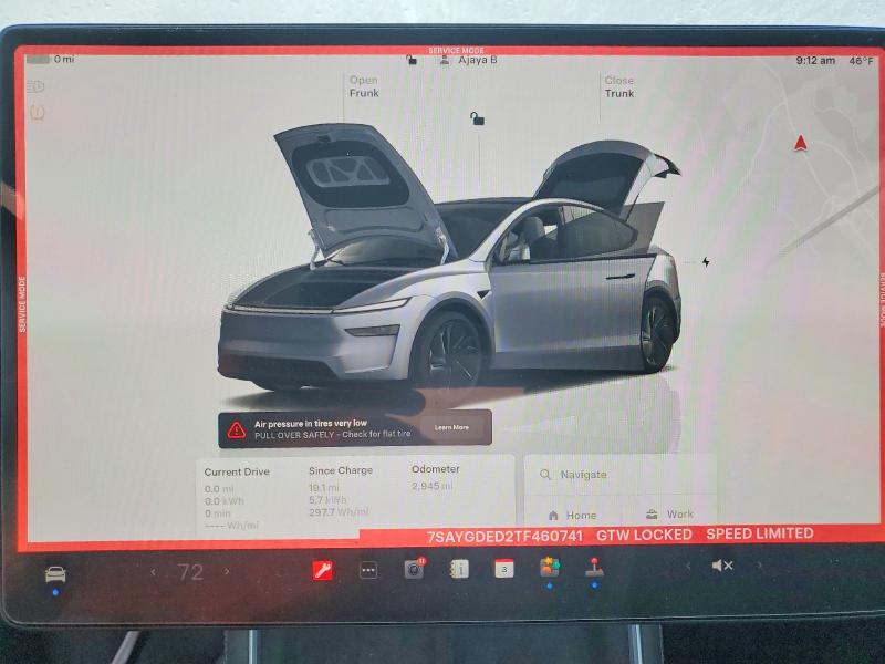 Aukcja sprzedaży 2026 Tesla Model Y, vin: 7SAYGDED2TF460741, numer aukcji: 75572095