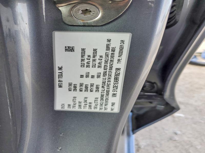 2024 Tesla Model 3 მანქანა იყიდება აუქციონზე, vin: 5YJ3E1EA9RF862198, აუქციონის ნომერი: 74053235