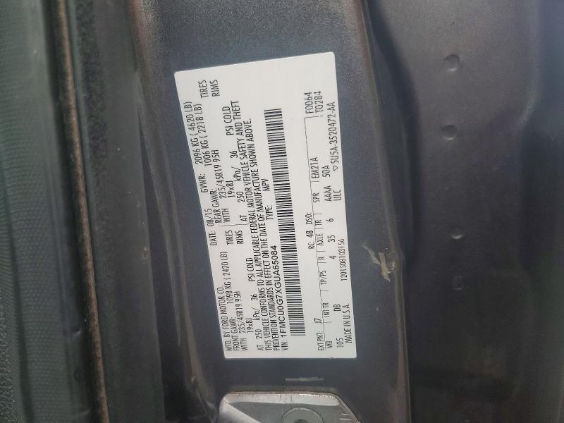 Aukcja sprzedaży 2016 Ford Escape, vin: 1FMCU0G7XGUA65084, numer aukcji: 78211535