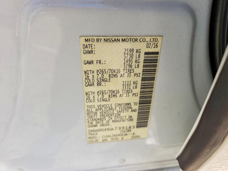 Продажа на аукционе авто 2016 Nissan Frontier, vin: 1N6AD0ER9GN739183, номер лота: 78899665