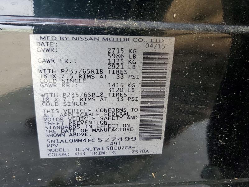Продажа на аукционе авто 2015 Infiniti Qx60, vin: 5N1AL0MM4FC527499, номер лота: 79037865