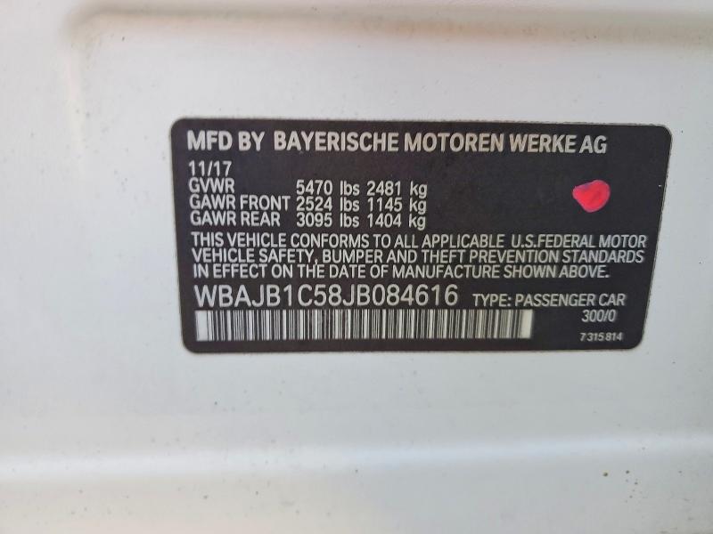 Продажа на аукционе авто 2018 Bmw 530xe, vin: WBAJB1C58JB084616, номер лота: 77198075