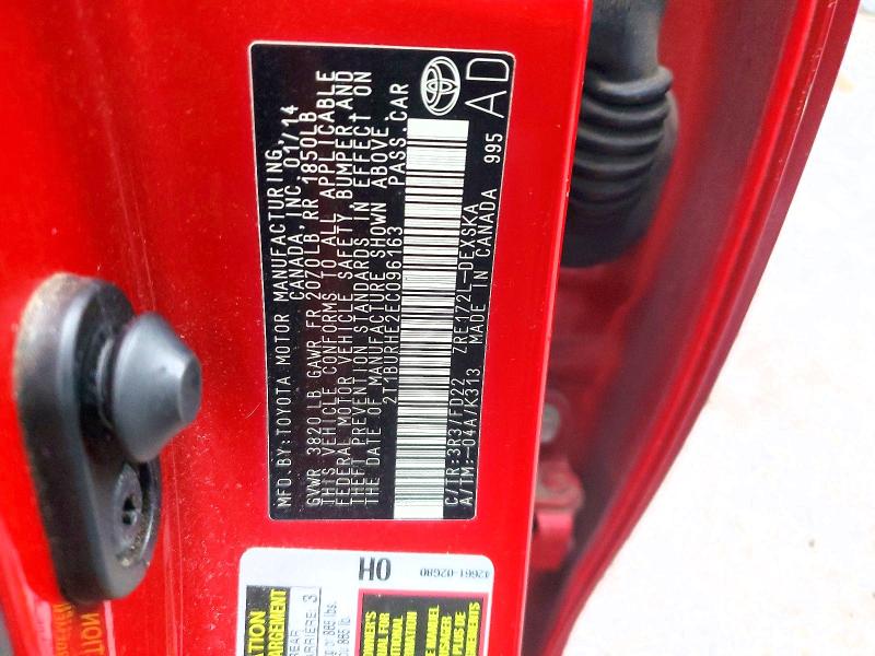 78877485 :رقم المزاد ، 2T1BURHE2EC096163 vin ، 2014 Toyota Corolla مزاد بيع
