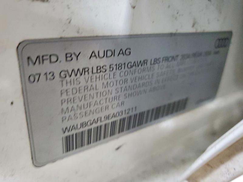 2014 Audi S4 მანქანა იყიდება აუქციონზე, vin: WAUBGAFL9EA031211, აუქციონის ნომერი: 75628045