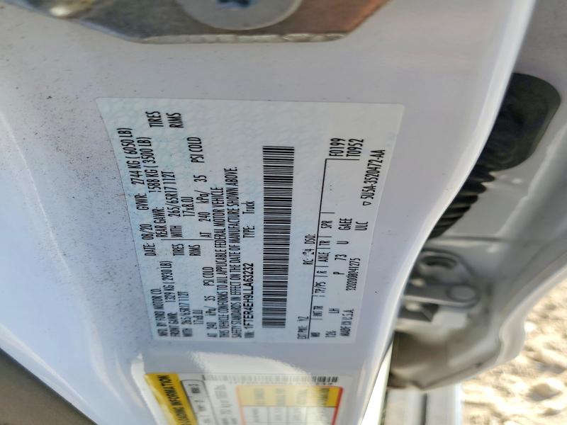 76465485 :رقم المزاد ، 1FTER4EH9LLA63232 vin ، 2020 Ford Ranger مزاد بيع