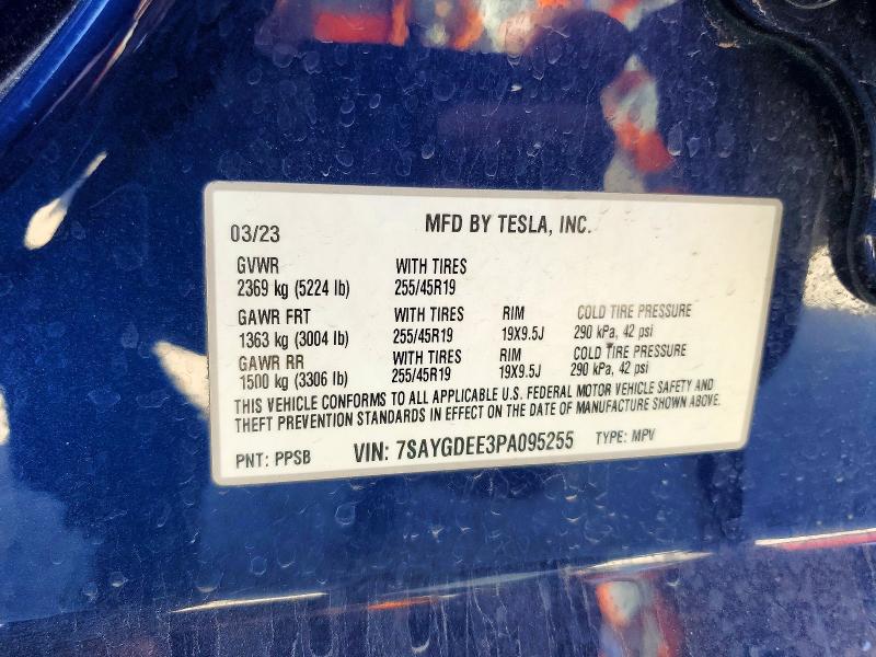 Aukcja sprzedaży 2023 Tesla Model Y, vin: 7SAYGDEE3PA095255, numer aukcji: 79092245