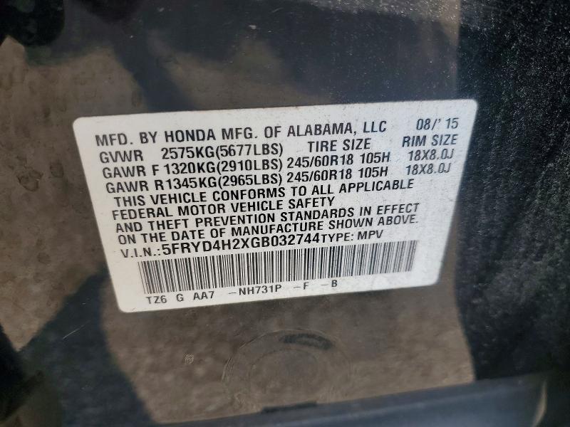 Aukcja sprzedaży 2016 Acura Mdx, vin: 5FRYD4H2XGB032744, numer aukcji: 78099525
